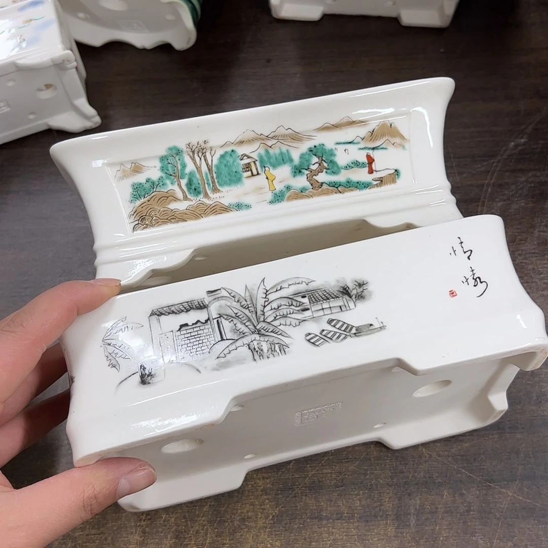 紫砂花盆766号瑕疵2个20/13/6cm处理