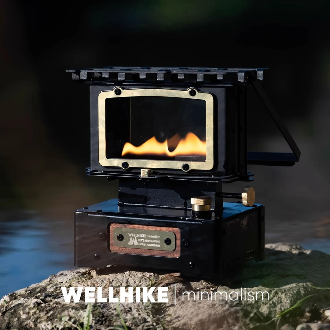 WELLHIKE燔星观火炉高透玻璃复古煮茶露营家用小型火炉取暖煤油灯