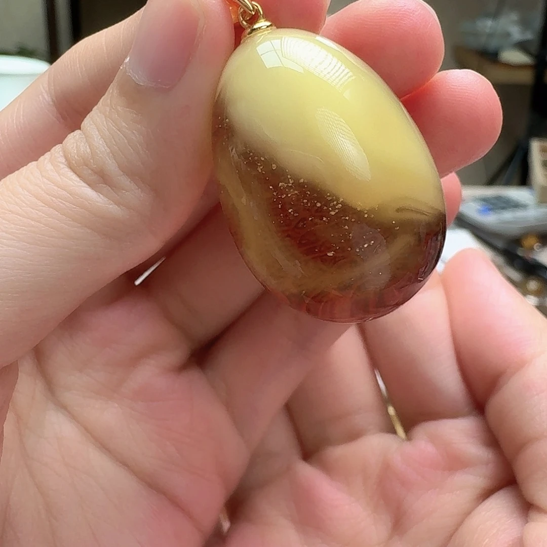 琥珀未镶嵌耳饰吊坠