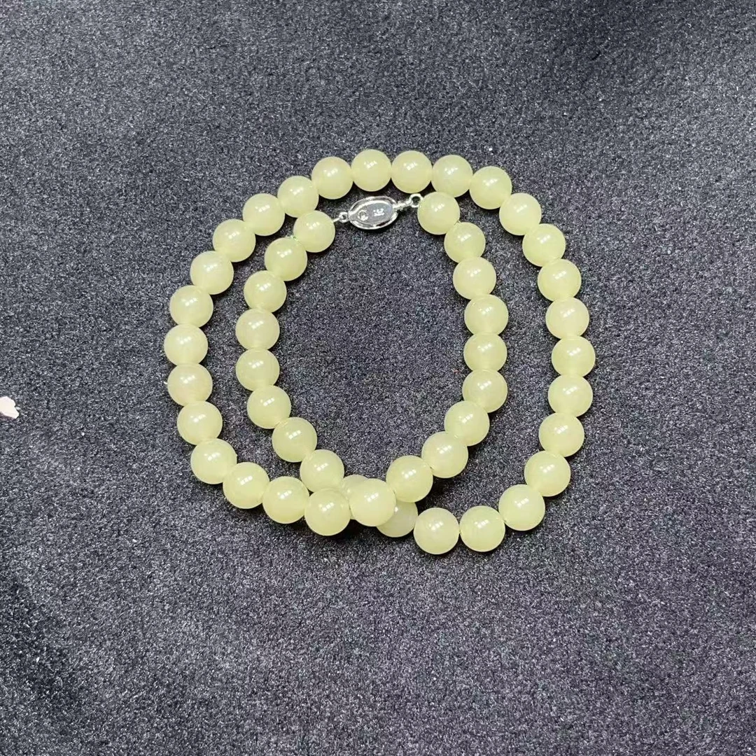 天然高货和田玉冰黄口妈妈项链 Y070—多样性发