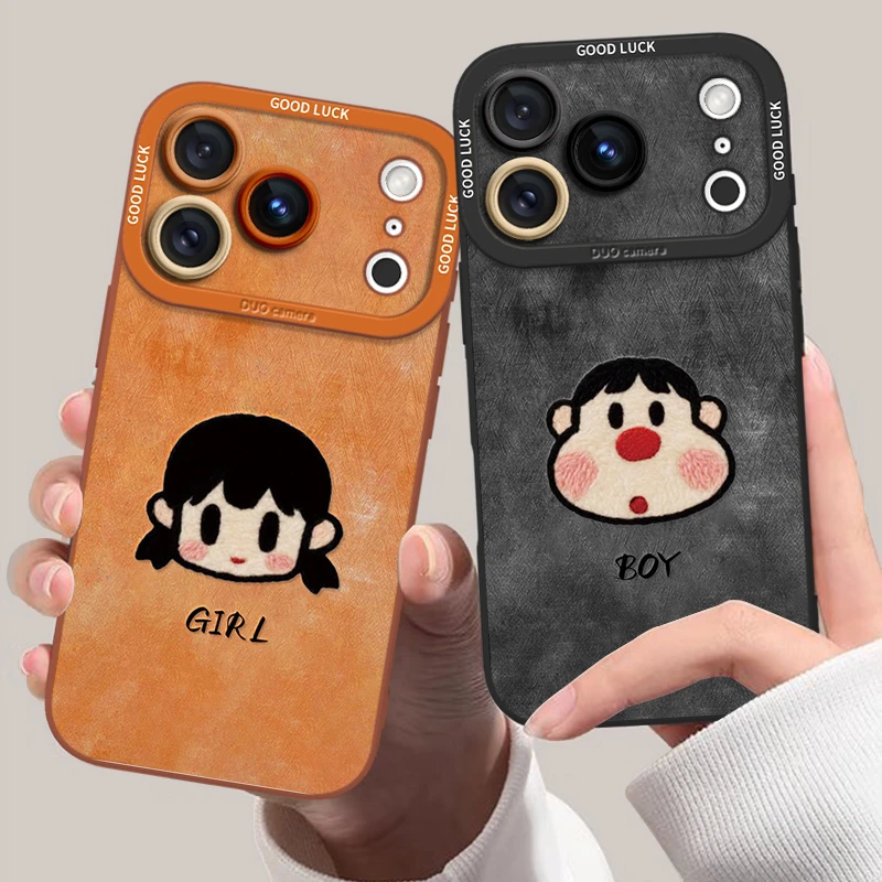 复古情侣适用苹果17promax手机壳可爱iPhone16pro简约17air15pro