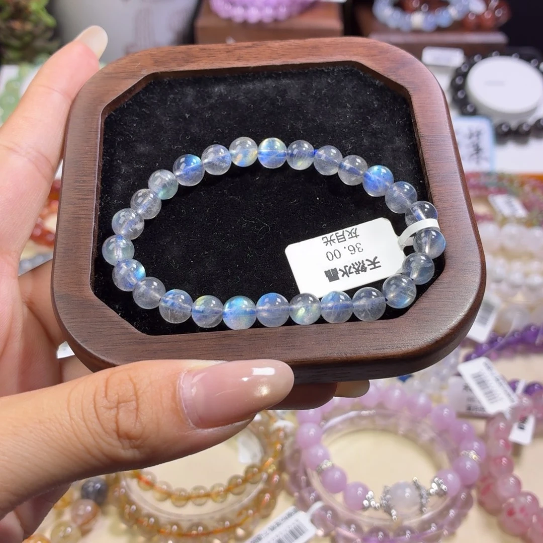 水晶手串未镶嵌灰月光7.2mm