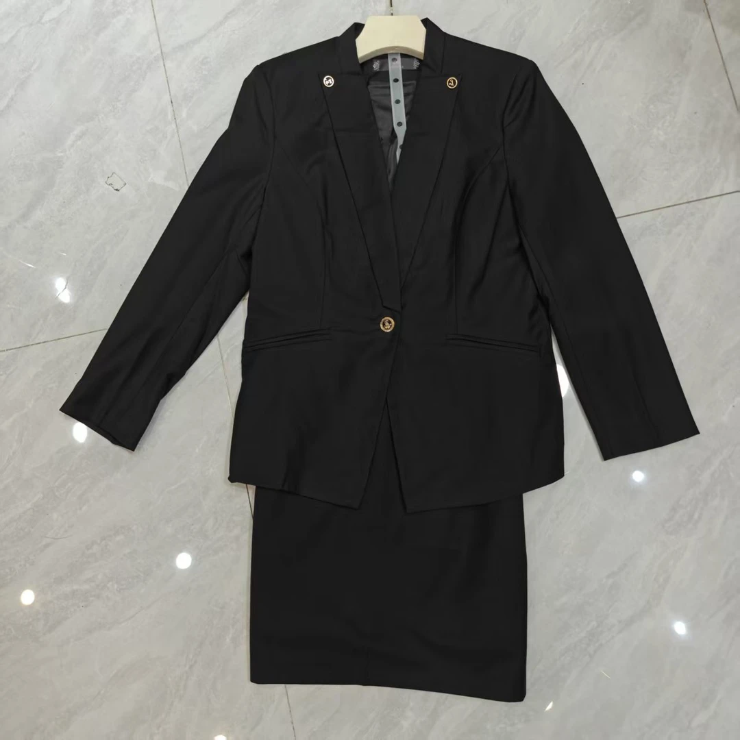 0831网红黑色修身秋季西服时尚风尚收腰西装轻奢时尚套装
