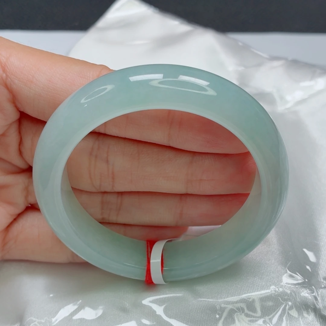 翡翠手镯未镶嵌老坑糯冰冰川蓝飘绿016