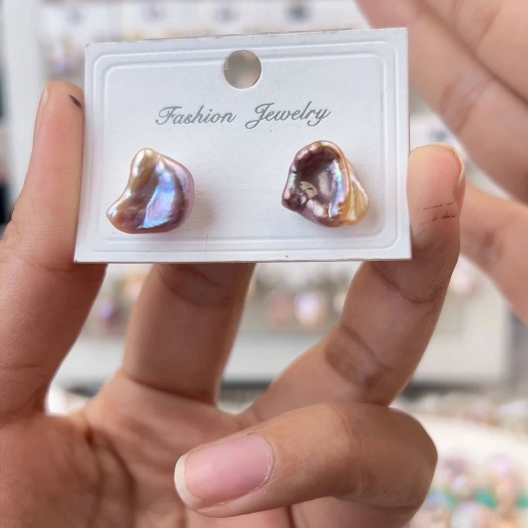 淡水珍珠耳饰银S925镶嵌