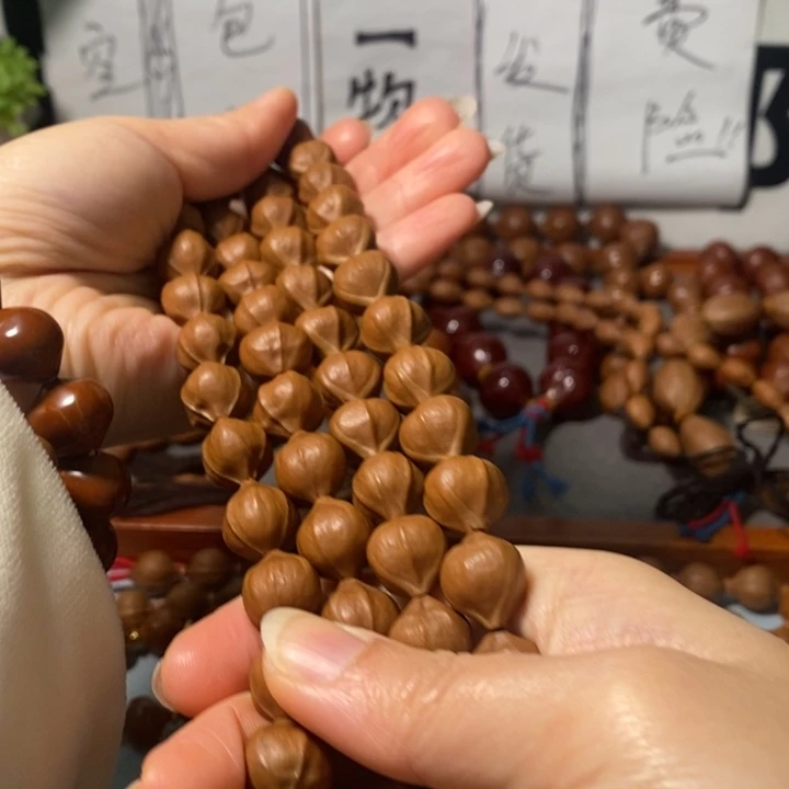 橄榄核手串5131精品蒜头铁核卜挂58+2颗