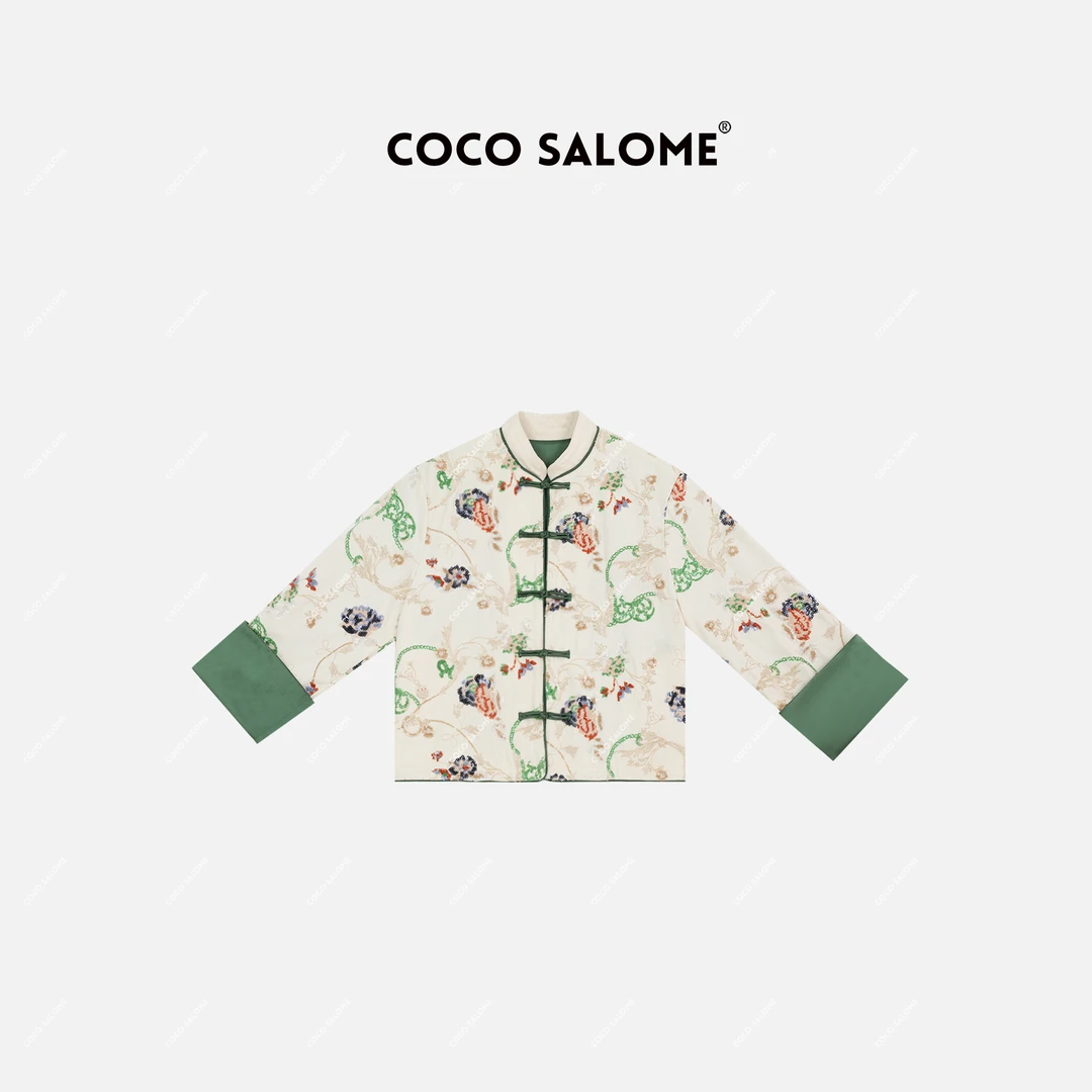 COCO SALOME⒁【青山远黛】100棉串珠刺绣新中式国风女装外套3379