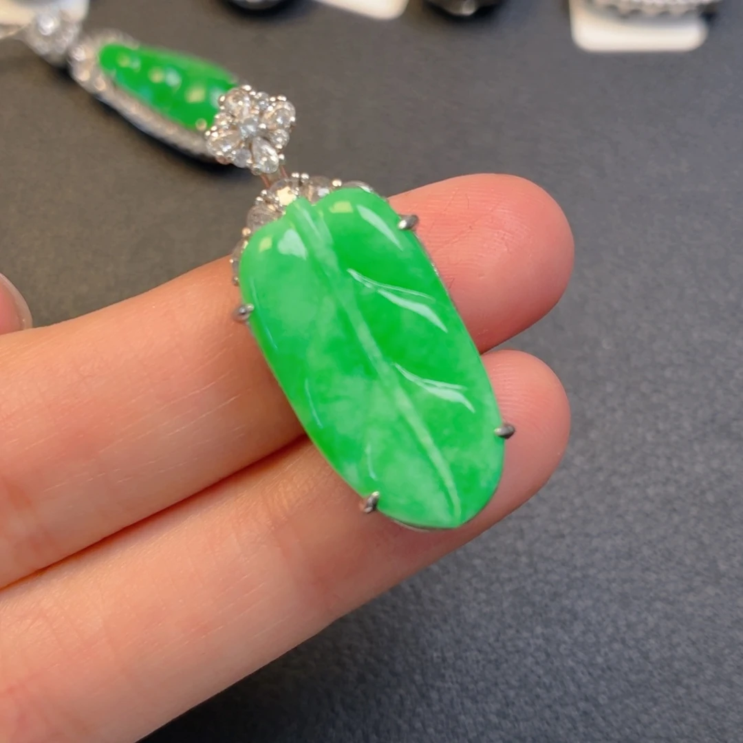 翡翠银S925镶嵌吊坠(不含链)