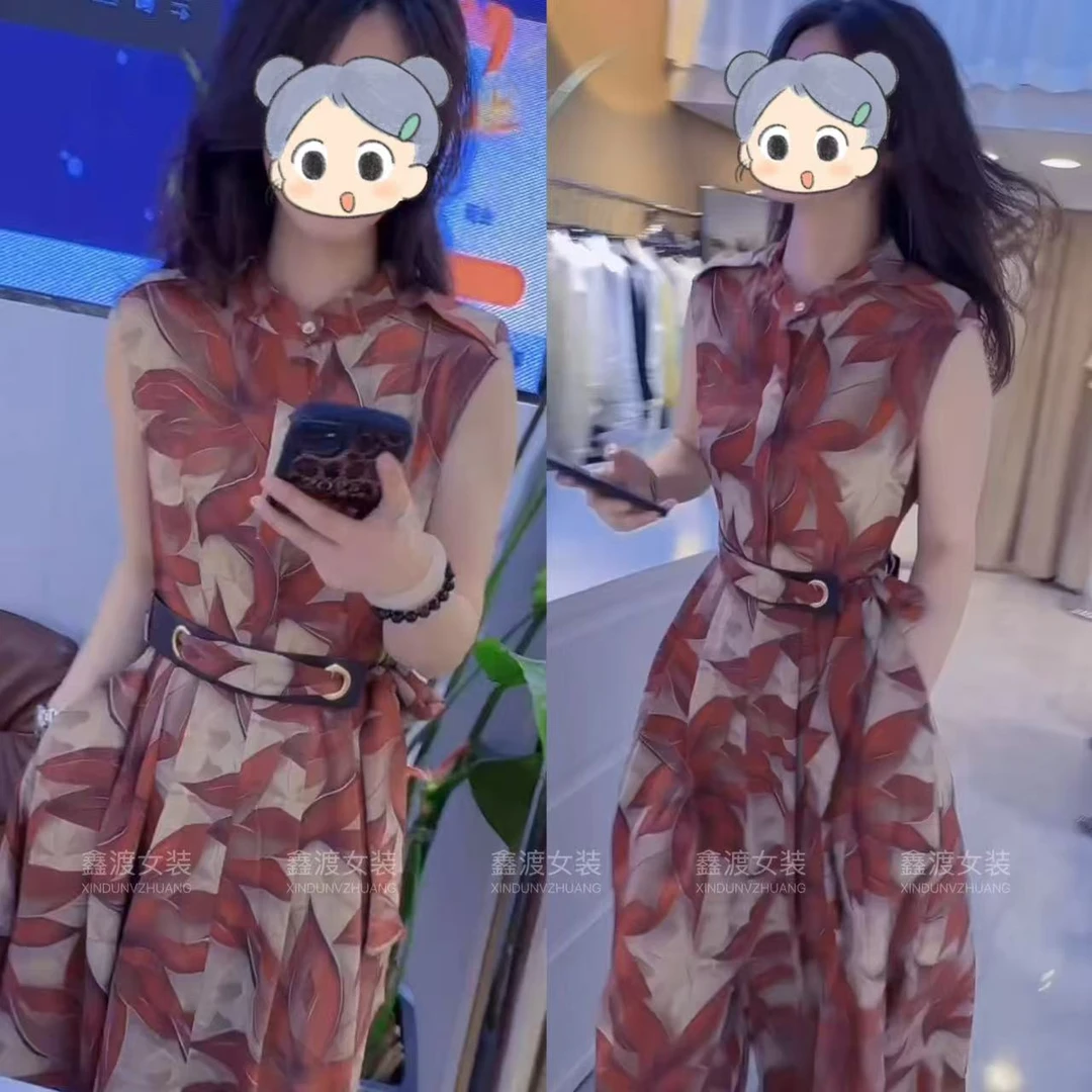 2025夏季新款时尚显瘦气质女士网红洋气连衣裙百搭款D9350