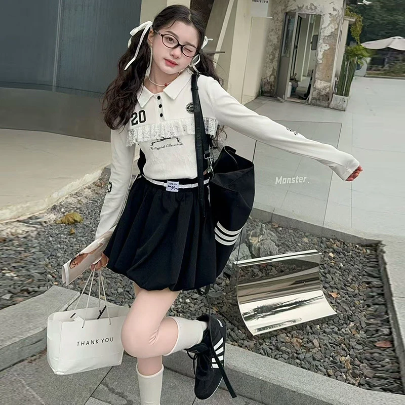 女童春装套装2025新款洋气儿童韩系穿搭套裙中大童网红炸街百褶裙