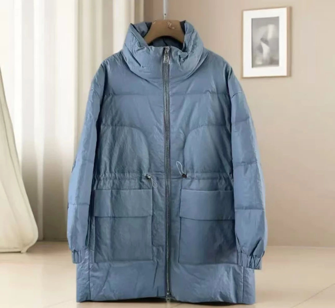 【JX6535两色皮外套】2025年新款外套百搭时尚简单皮面保暖羽绒服