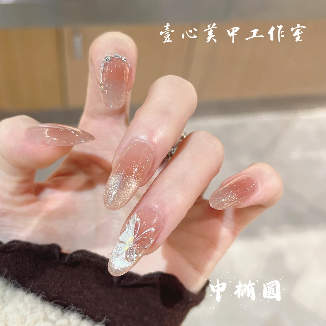 幻蝶-壹心纯手工穿戴甲 美甲贴片可拆卸假指甲10片装