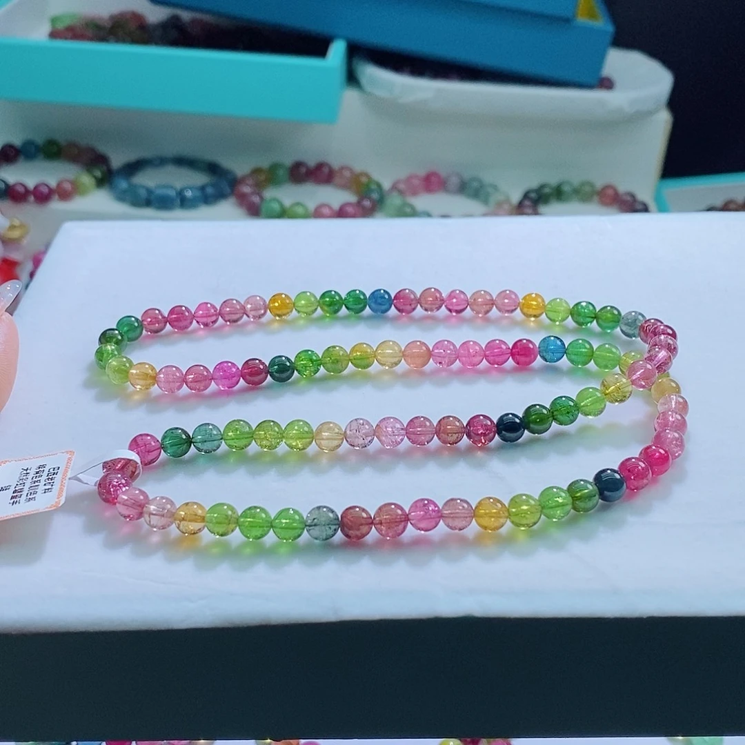 碧玺手链未镶嵌6.3mm左右