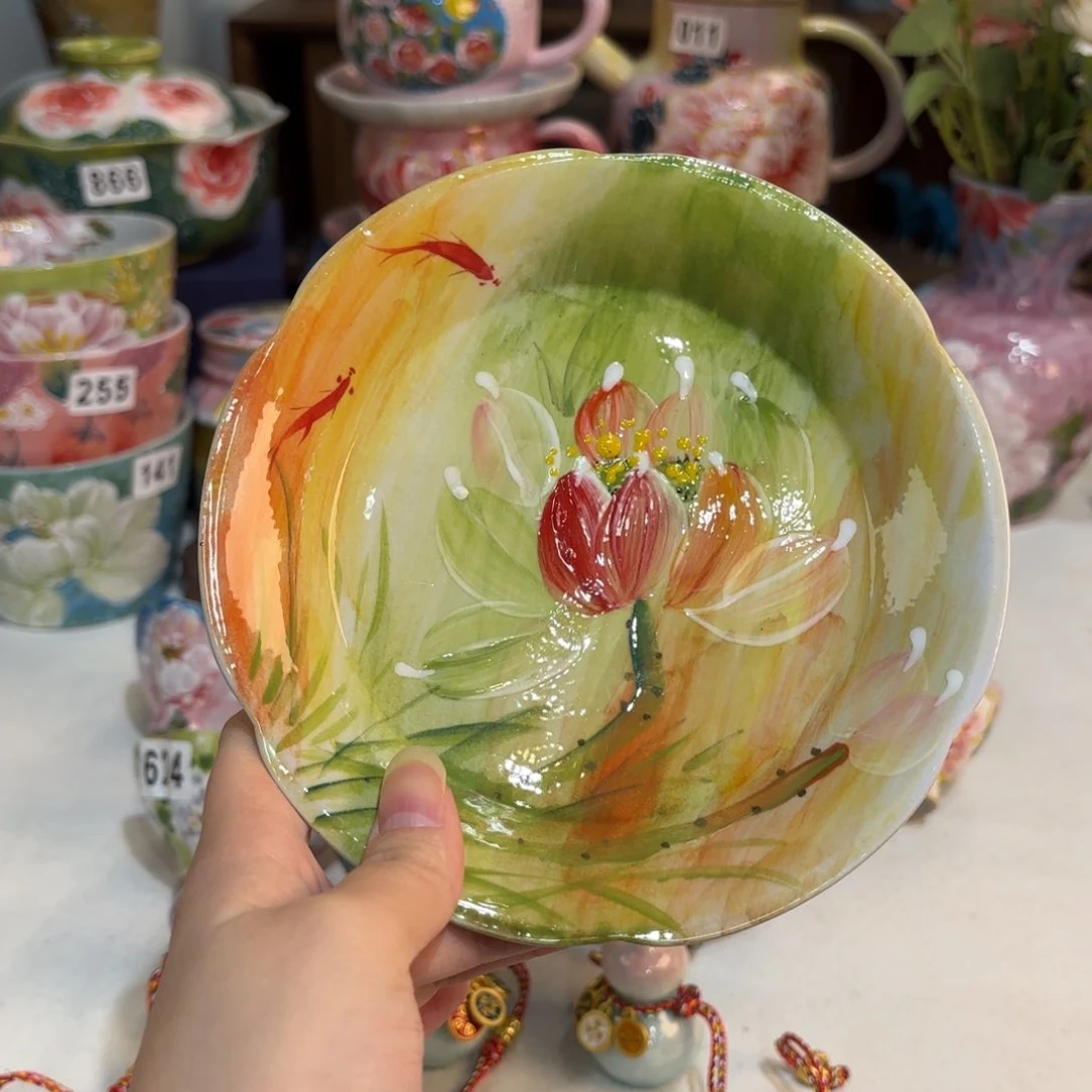 景德镇手绘高温釉下彩陶瓷茶具