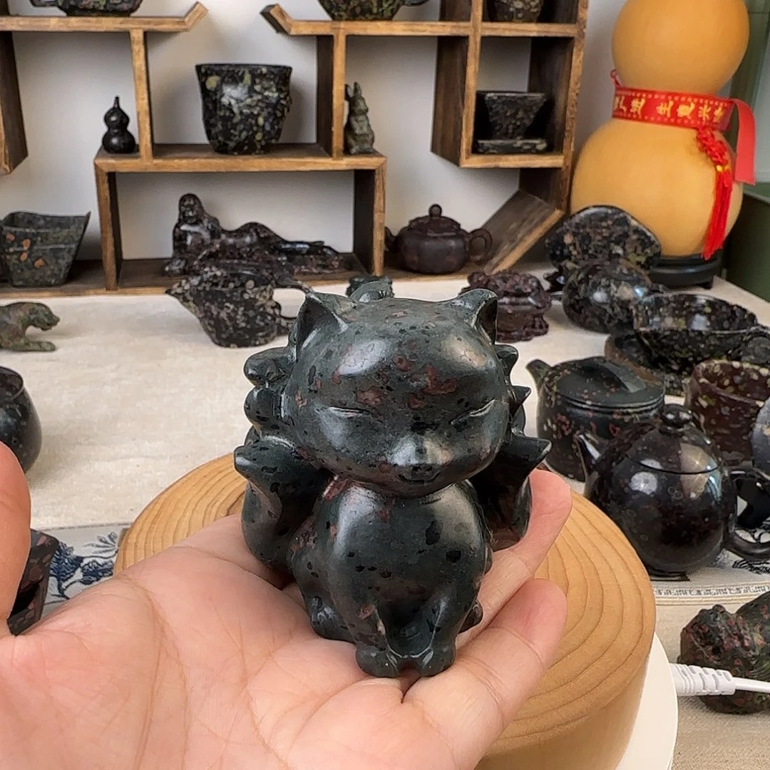 梅花玉茶宠茶摆件