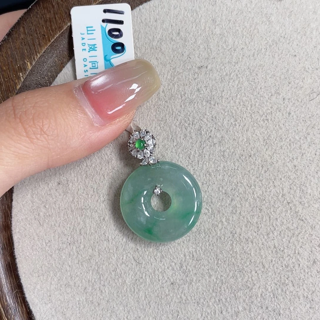 翡翠银S925镶嵌颈饰