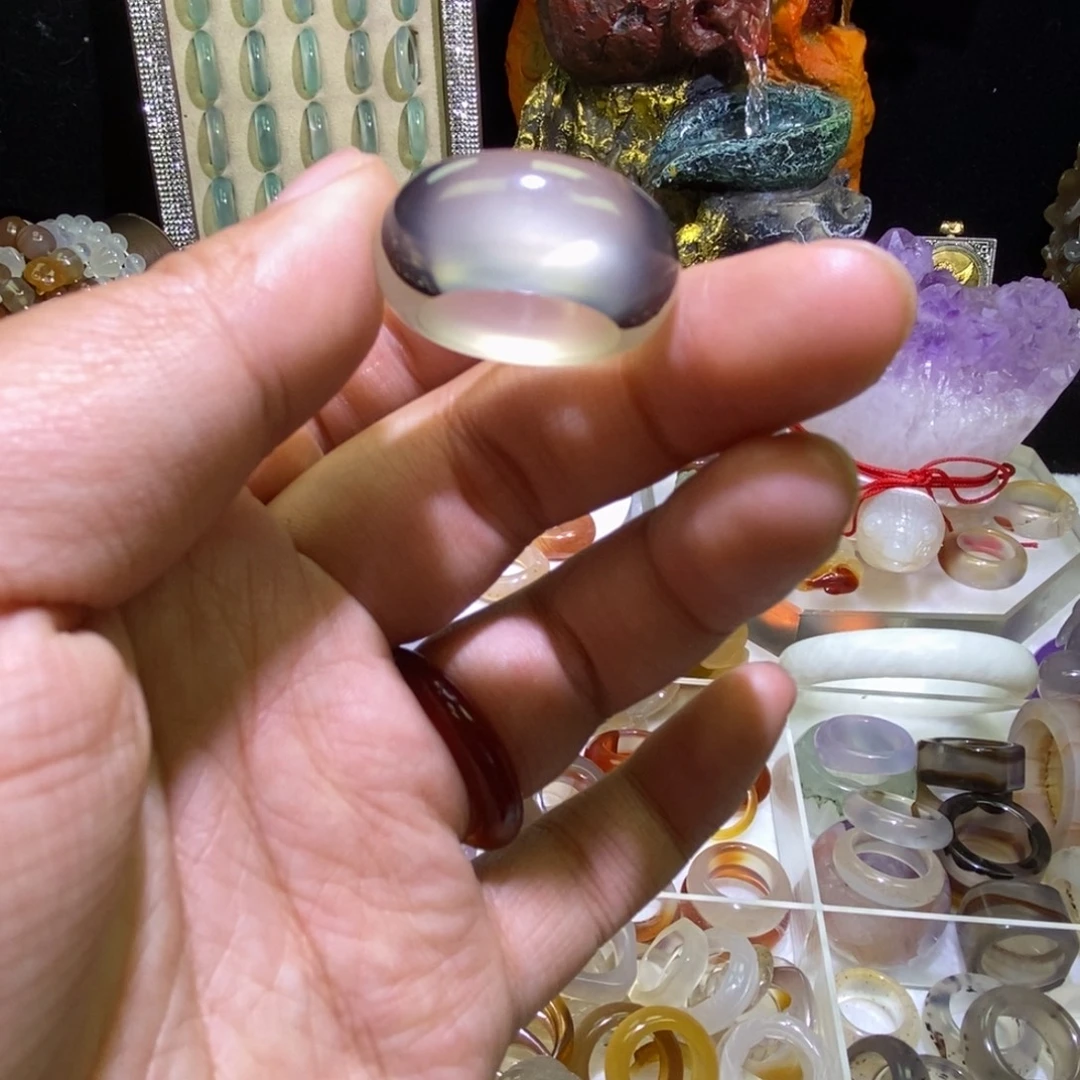 玛瑙/玉髓未镶嵌戒指港码16，内径17.5圈口