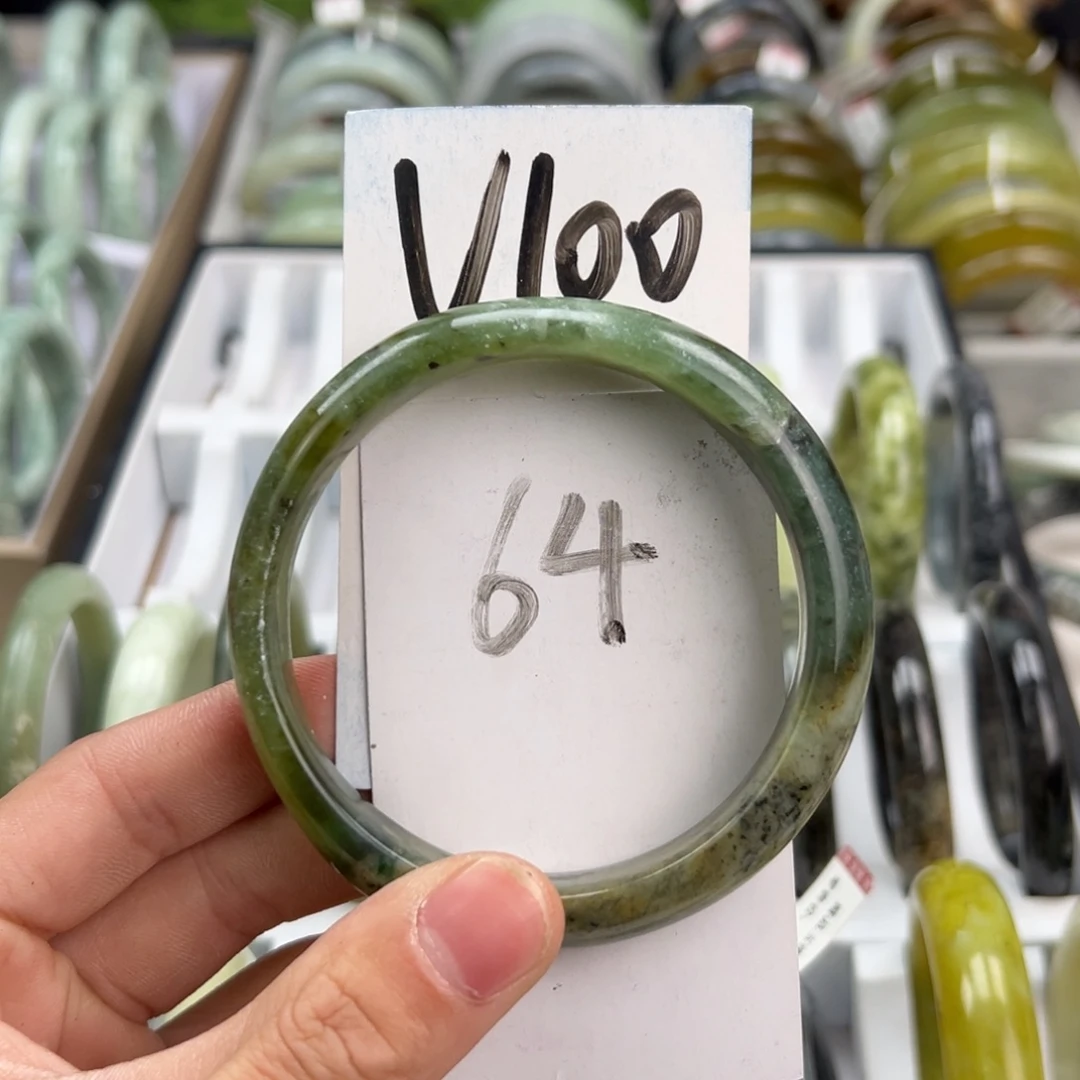 岫玉手镯未镶嵌天然岫玉微瑕