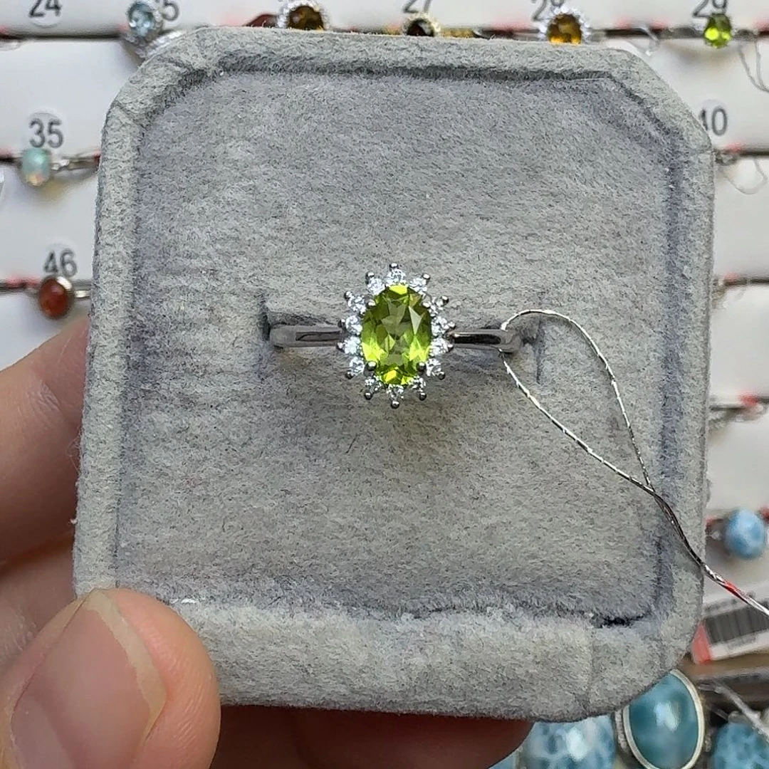 银S925镶嵌戒指橄榄石