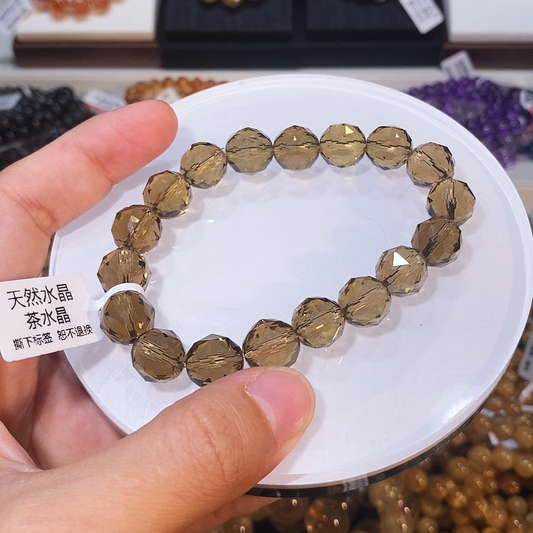 未镶嵌手串水晶高品质茶水晶10.7mm