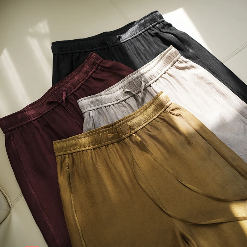 新款（100%）醋酸芒果弯刀裤女裤长裤高腰显瘦垂感百搭凉凉裤春夏季