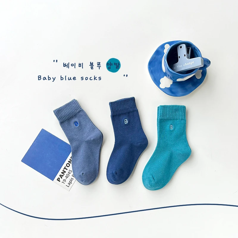 【幼棉光年专属】儿童韩版潮袜男童百搭秋款秋冬卡通狗狗中筒袜B018