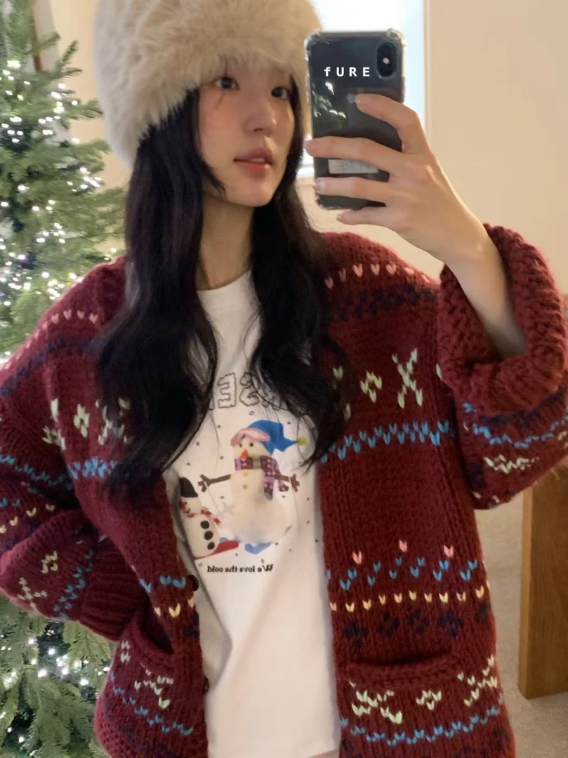 韩国东大门FURE韩剧女主既视感毛衣针织外套NO退NO换