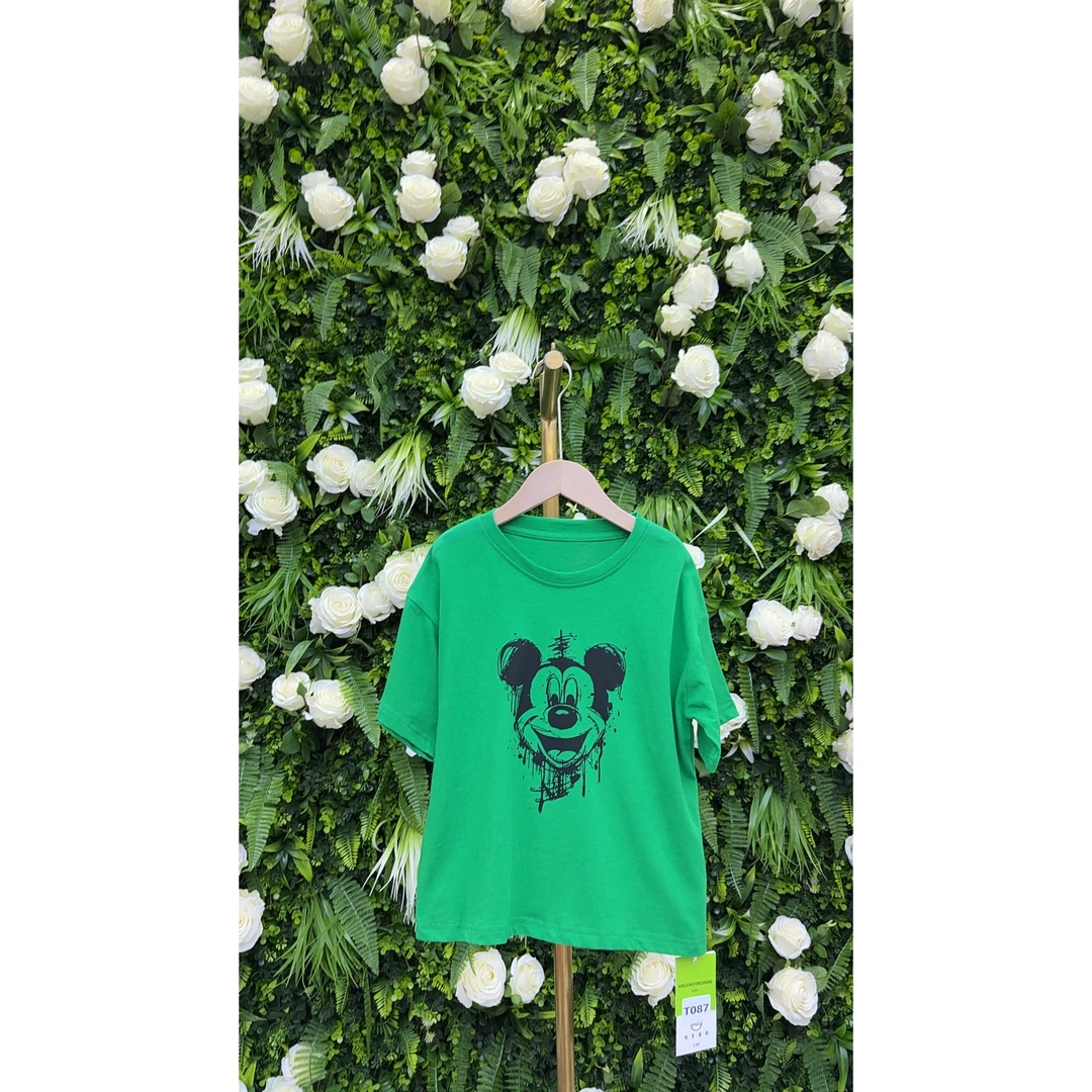 品牌高端透气纯棉字母印花T恤【大童-青少年】短袖【130-170】——T087