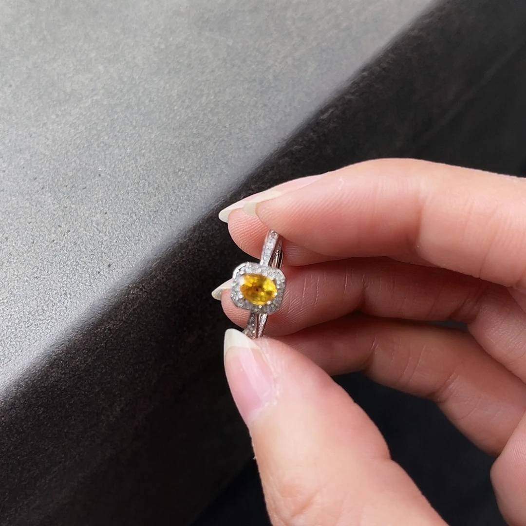 蓝宝石戒指银S925镶嵌