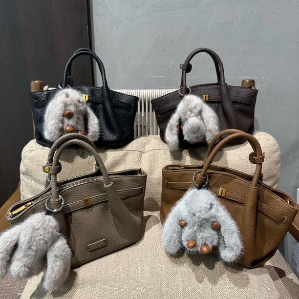 真皮饺子包女包菜篮级感原创轻奢手提单肩斜挎包软皮荔枝纹126