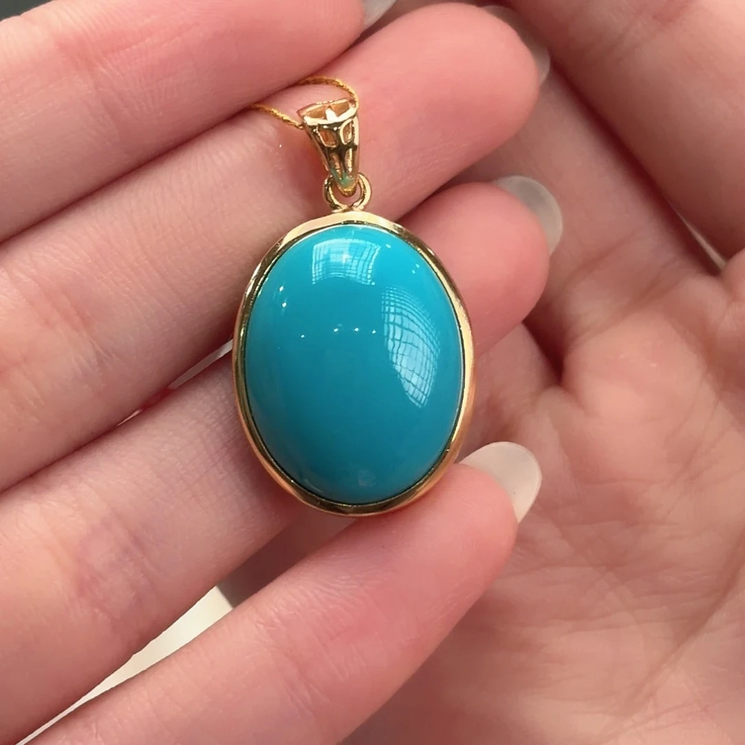 绿松石银S925镶嵌颈饰