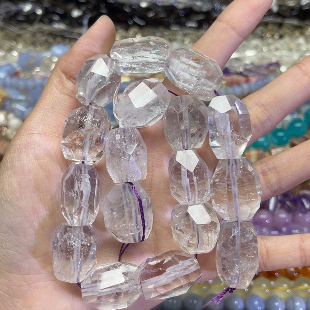 颈饰水晶未镶嵌天然玻利维亚淡紫卡17✖️22长条38厘米