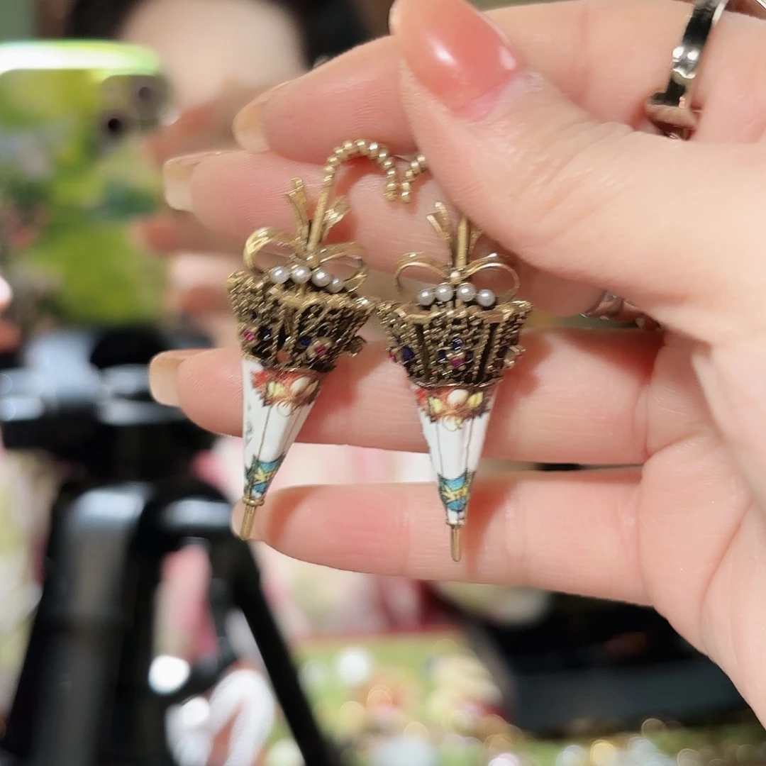 琉璃纯铜合金耳钉