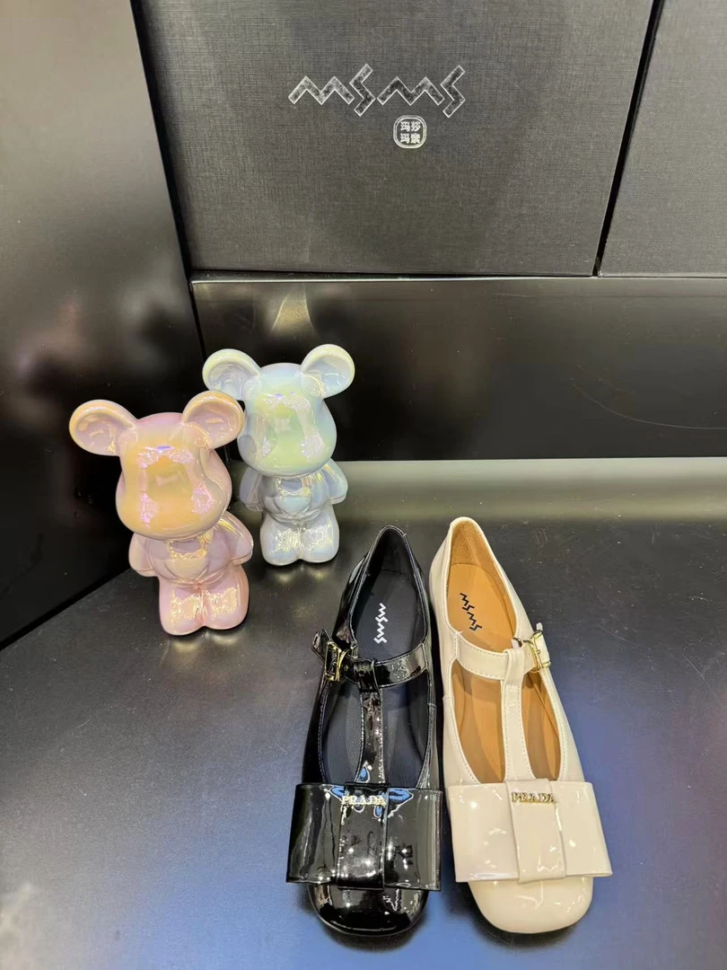 7756-6【玛莎玛索】夏季新品时尚蝴蝶结方头浅口漆皮玛丽珍女鞋