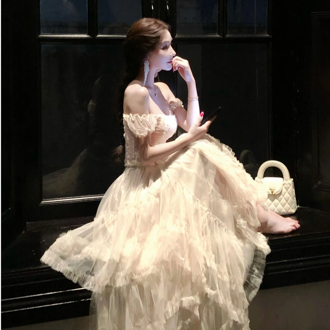 WW定制「雪鸢花冰」夏季重工百搭显瘦收腰小众设计感上衣半裙套装