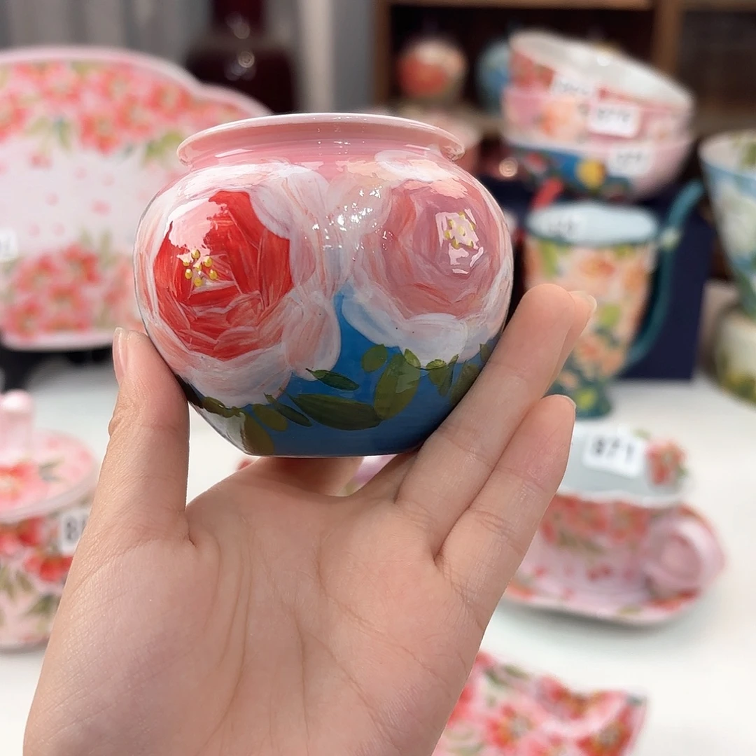 景德镇手绘高温釉下彩陶瓷茶具