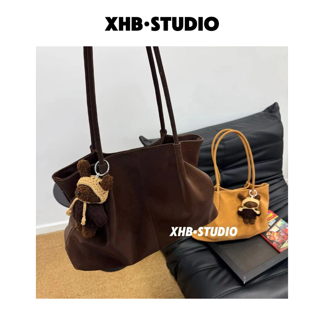 秋冬复古质感大容量托特包包女2025新款时尚手提包休闲通勤单肩包