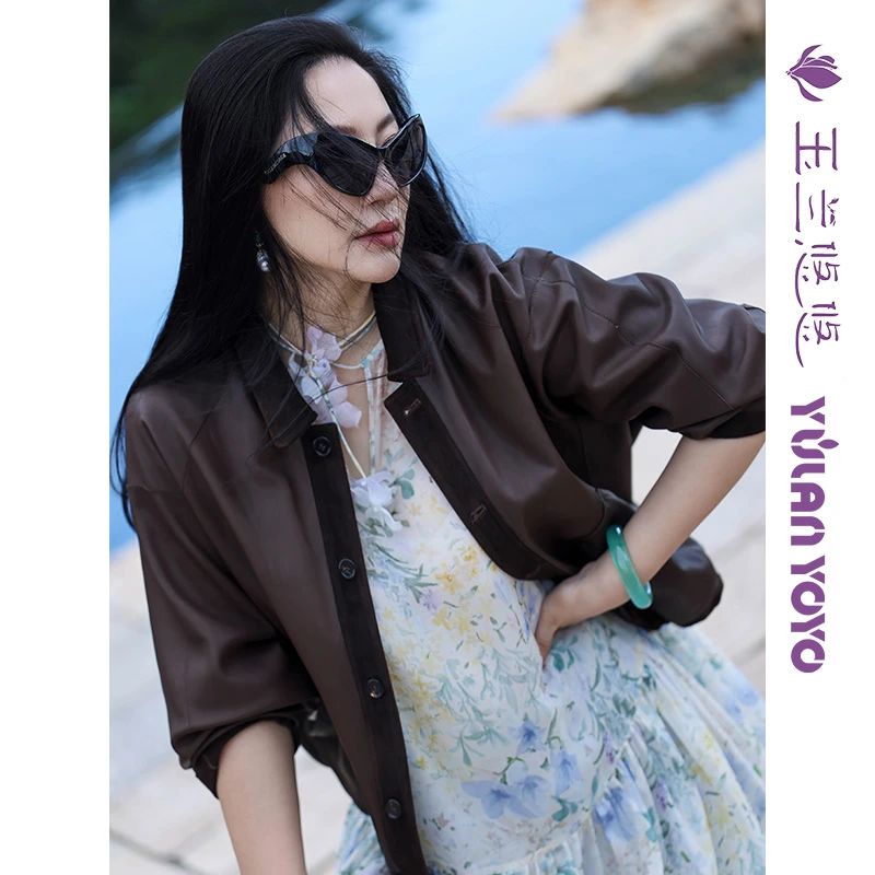 2025新款秋西班牙双面山羊皮外套老钱风松弛感女装贵气