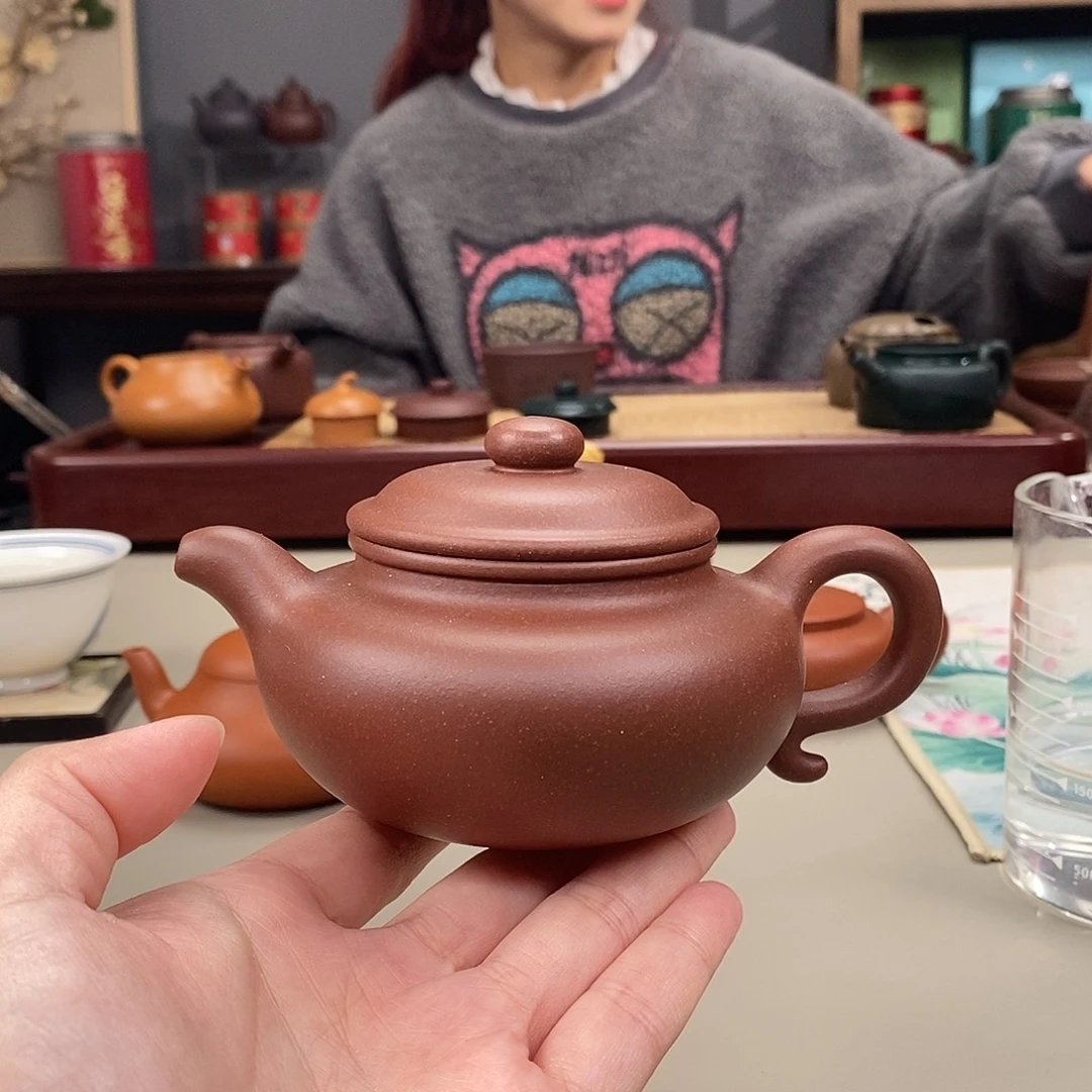 紫砂茶壶四号井紫泥半手仿古200c