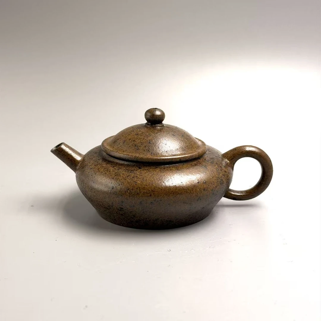 宽陶雅叙《柴烧明式笠帽》 青灰泥 紫砂壶