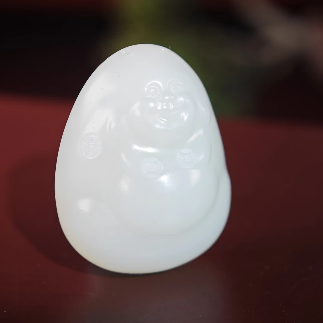 米达姐【新疆且末和田玉】米达料佛公——挂件手工精雕