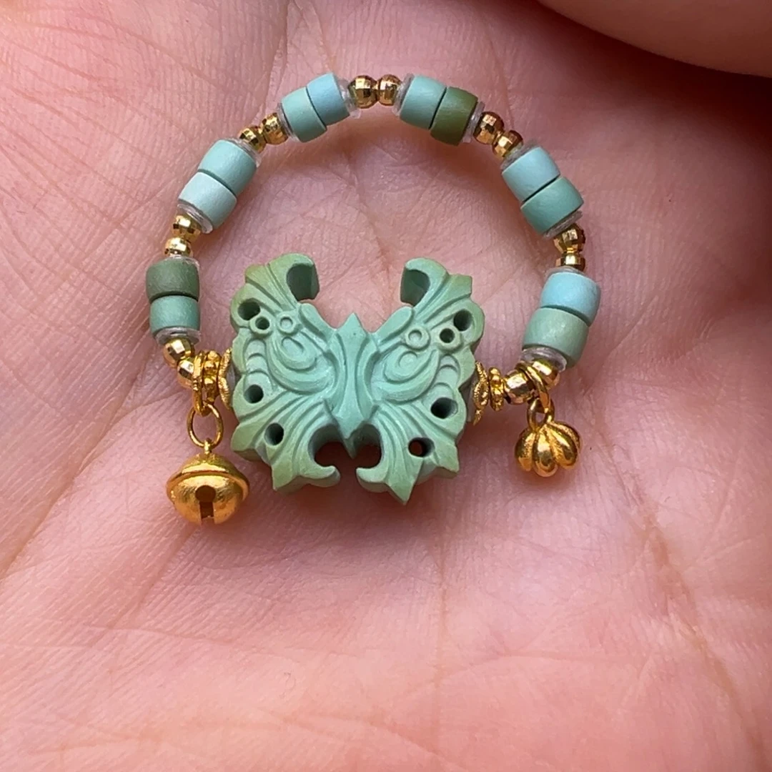 绿松石18K金镶嵌配件戒指