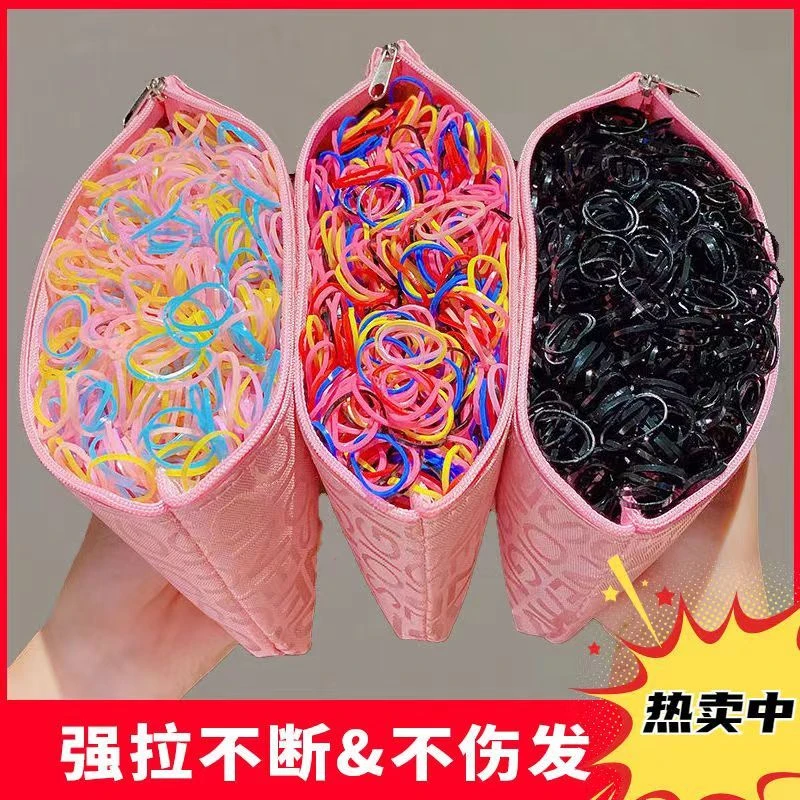 儿童发绳女孩一次性皮筋 彩色小皮筋扎头绳 宝宝发圈 耐用不伤发