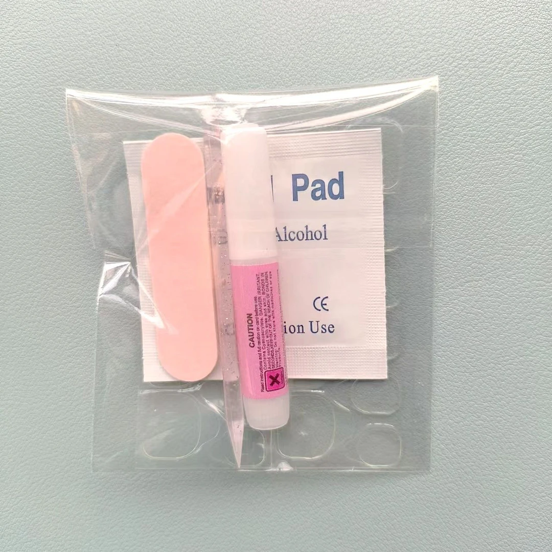 穿戴甲专用果冻胶胶水搓条酒精棉片水晶棒工具包 10包