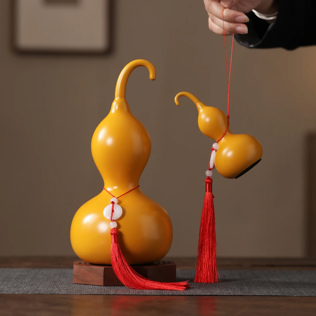 陶瓷创意大小号闭口葫芦茶宠茶玩桌面个性招财福禄挂件可爱装饰品