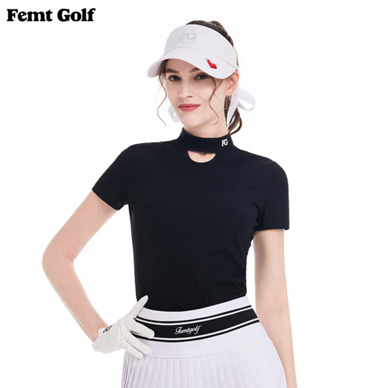 Femt Golf/Femt Golf女款高尔夫休闲短袖T恤透气弹力修身运动上衣