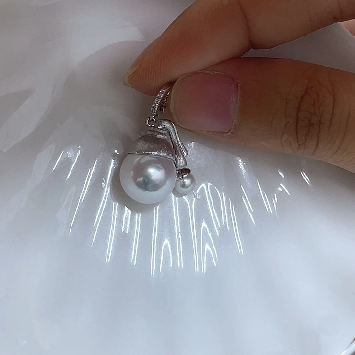 淡水珍珠银S925镶嵌颈饰