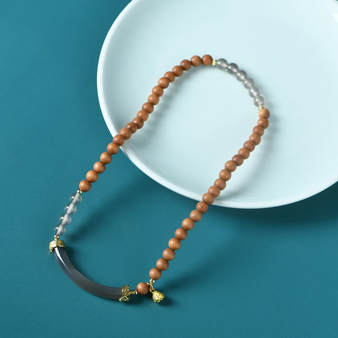 芭比檀香0.6半镯双圈手链（木带宝）