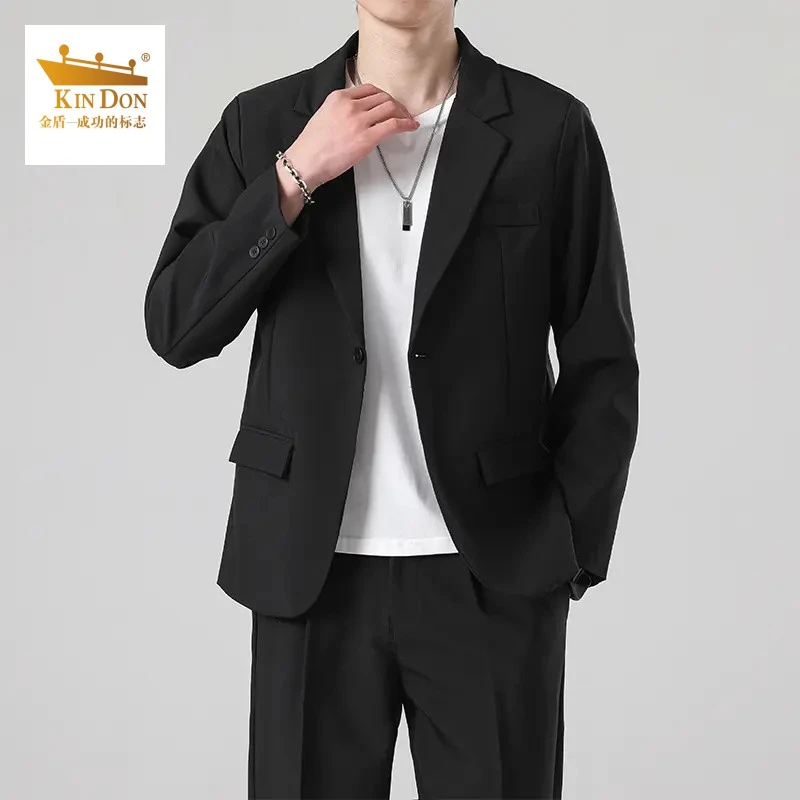 金盾2025男士韩版休闲西装上班正装潮流高级感修身宽松时尚外套男