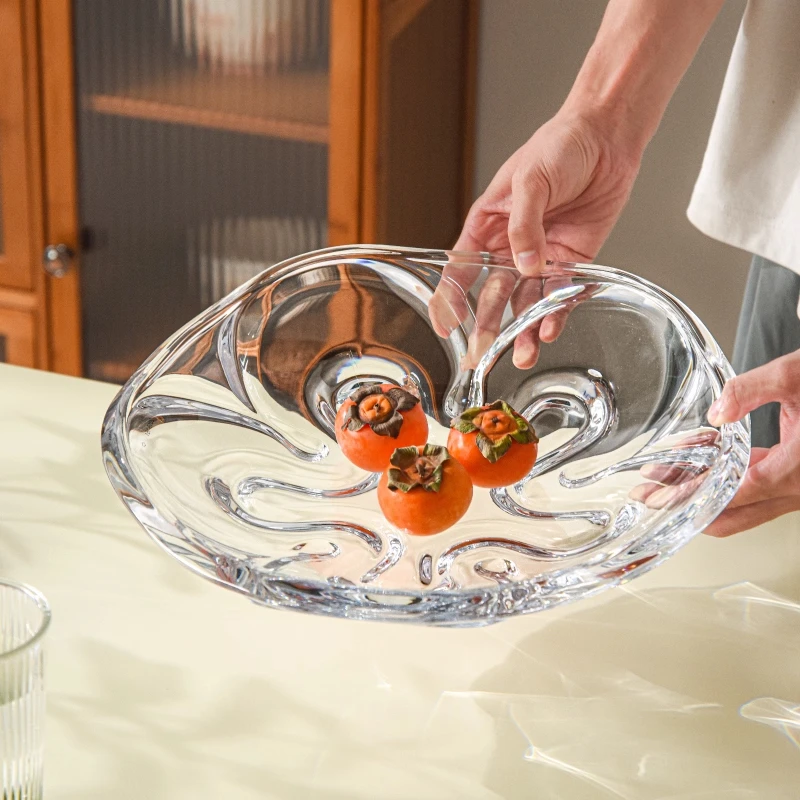 家用沙拉碗创意透明欧式加厚果盆果盘透明款北欧风格耐热果盘子
